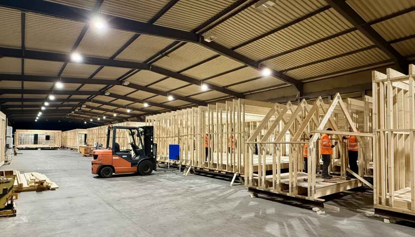 ModuGroup 60,000 sq ft North Yorkshire factory - skilled trades building units in situ